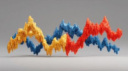 Poster - Vividly colorful wave design illustrating ai-modeled price rejection reliability in financial charting concepts
