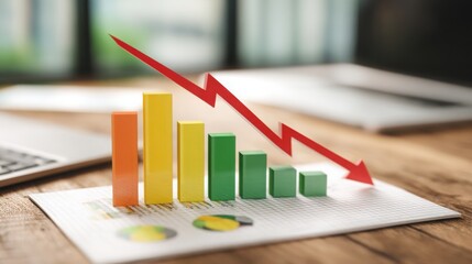 Poster - Corporate debt levels icon concept abstract chart showing economic indicators and financial health over time