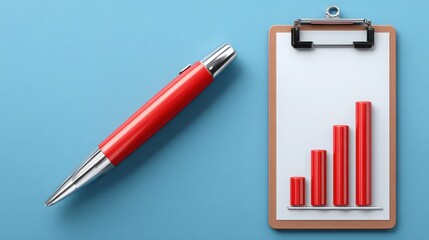 Poster - Corporate earnings report icon concept clean summary of quarterly financial performance and key metrics overview