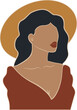 © Natalya Nepran - Stylish woman in hat, beautiful summer lady. Vintage summer illustration of hispanic lady. Fashion sticker