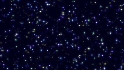 Wall Mural - shiny fairy twinkle stars glittering and glowing night sky animation, space and lullaby nursery rhyme social media motion background