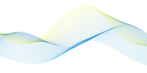 Poster - abstract colorful blue; curve and wave lines on transparent background. futuristic technology and dy