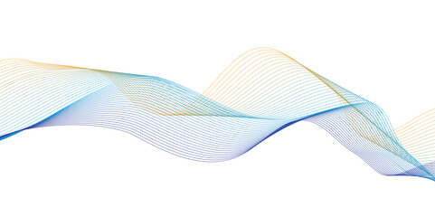 Poster - abstract colorful blue; curve and wave lines on transparent background. futuristic technology and dy
