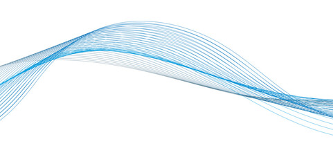 Poster - abstract colorful blue; curve and wave lines on transparent background. futuristic technology and dy