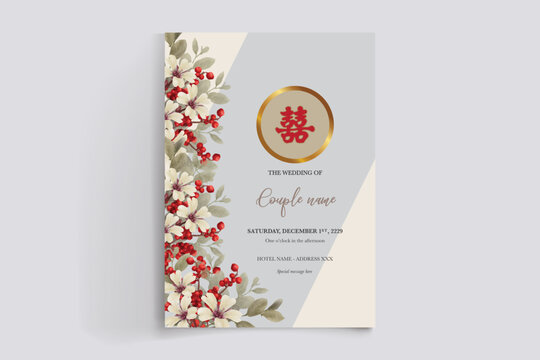 BRIDAL SHOWER FLORAL INVITATION TEMPLATE 