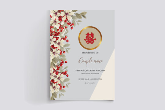 BRIDAL SHOWER FLORAL INVITATION TEMPLATE 
