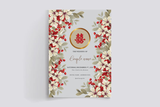 BRIDAL SHOWER FLORAL INVITATION TEMPLATE 
