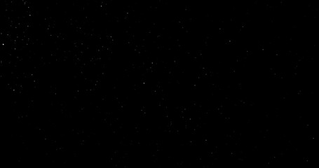 Wall Mural - Natural Organic Dust Particles Floating On Black Background. Dynamic Dust Particles Randomly Float In Space. Shimmering Glittering Dust Particles With Bokeh. Slow motion on Black Background.