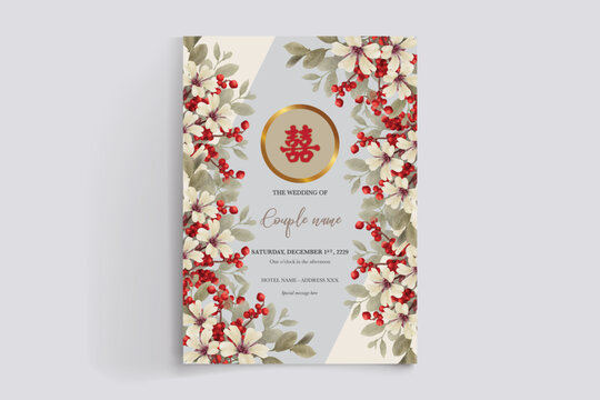 BRIDAL SHOWER FLORAL INVITATION TEMPLATE 