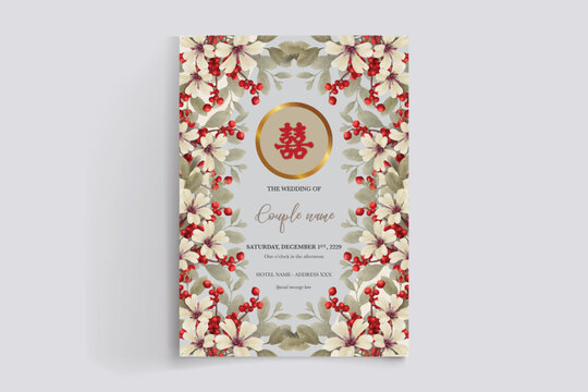 BRIDAL SHOWER FLORAL INVITATION TEMPLATE 