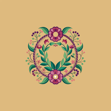 floral frame design vector 
