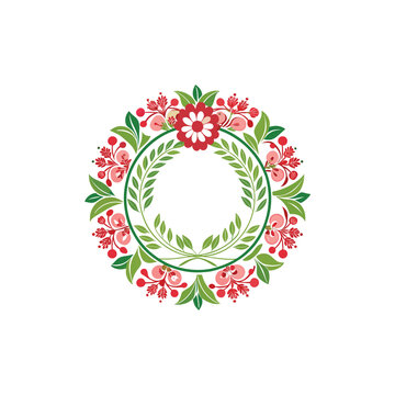 floral frame design vector 