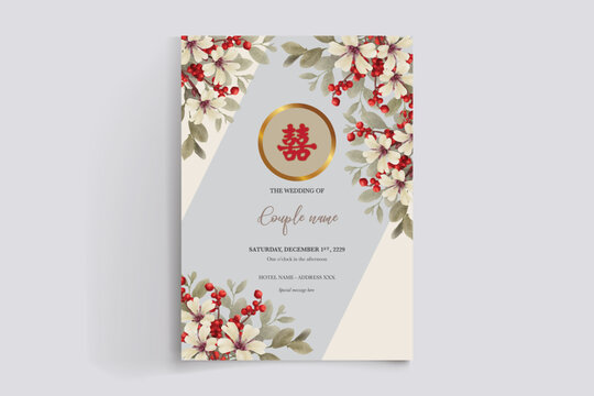 BRIDAL SHOWER FLORAL INVITATION TEMPLATE 