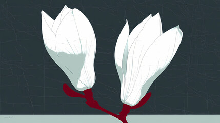 Wall Mural - abstract magnolia blooms