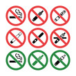 © MohammadIftekhar - Flat No Smoking Signs Vector Set.