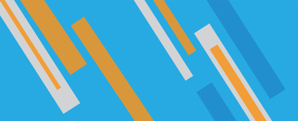 Poster - Abstract blue background. Modern simple blue, orange geometric design. Minimal shapes. Suit for booklet, brochure, banner, poster, website, flyer, cover, corporate, backdrop. Vectors