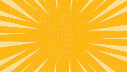 Poster - Comic book style radial background with bold strip art. Pop art backdrop with vintage halftone effect. Vibrant vector pattern ideal for retro comic themes.
Retro comic pop art radial explosion design.