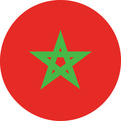 Wall Mural - morocco flag round icon 