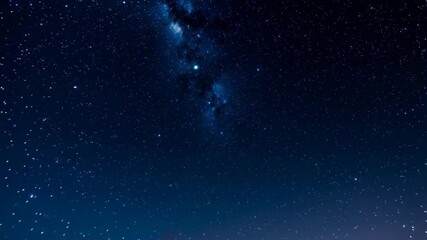 Wall Mural - Deep space view of the stars, galaxies, and the Milky Way in a vast and cosmic dark blue expanse
