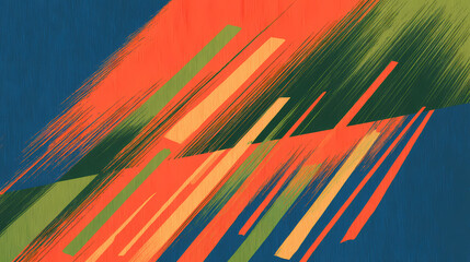 Wall Mural - Vibrant abstract background showcasing overlapping geometric shapes and lines in rich green and yellow, creating a dynamic, layered design full of depth and movement. shape layering. Illustration