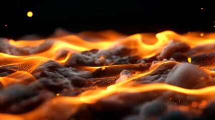 Poster - Abstract fiery landscape with particles