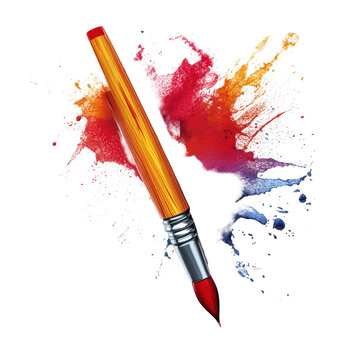 Creative, A vibrant abstract painting featuring bold colors and dynamic shapes, evoking a sense of creativity and energy, isolated on transparent background