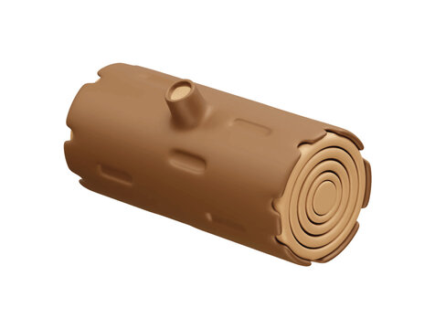 Wood pile icon 3d rendering illustration