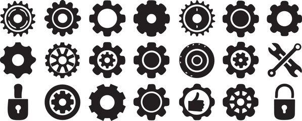 Poster - Settings and System Setup Icon Set in Line Style