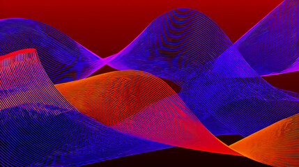 Wall Mural - digital abstract waveforms