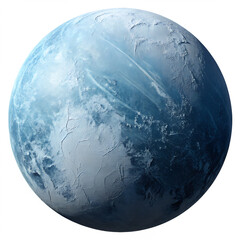 Wall Mural - Frigid frozen desolate ice planet in space isolated on a transparent background