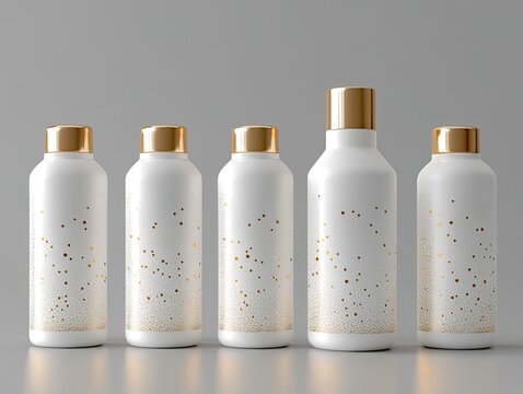 Elegant white bottles with gold accents (1)