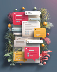 Poster - Clean vector of remote team collaboration with chat bubble