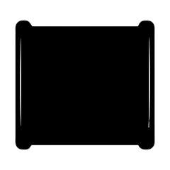 Poster - Abstract minimalist black rectangle with rounded corners on a white background