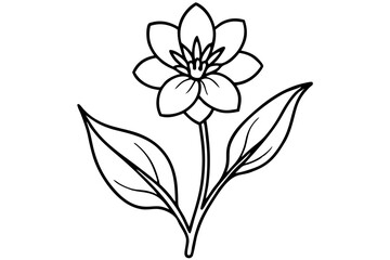  Minimal Line Drawing of a Blooming Wildflower – Elegant Botanical Sketch SVG


