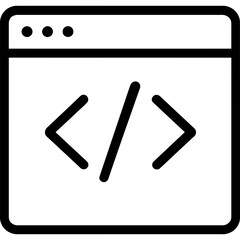 Fototapete - Modern outline icon of a browser code window
