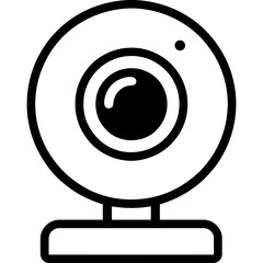 Poster - Minimal webcam icon with camera lens on stand
