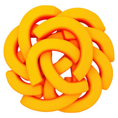 Poster - Bright Yellow Abstract Swirls with Unique Curved Shapes and Texture Design, isolated on transparent background.