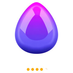Poster - Gradient Droplet Shape with Smooth Finish and Vibrant Color Transition, isolated on transparent background.