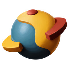 Poster - Colorful Abstract Sphere with Geometric Shapes and Vibrant Color Palette, isolated on transparent background.