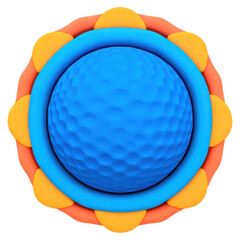 Poster - Colorful Abstract Design Featuring a Blue Sphere Surrounded by Shapes, isolated on transparent background.