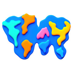 Poster - Colorful Abstract Shapes on Blue Background Ideal for Creative Projects, isolated on transparent background.