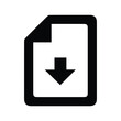 © Dede - Download File Icon. Vector Illustration of Document With Down Arrow.