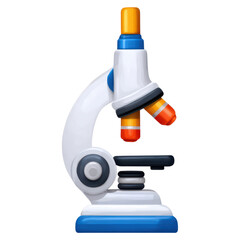 Poster - Colorful Laboratory Microscope for Educational and Scientific Purposes, isolated on transparent background.