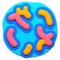 Poster - Colorful Abstract Shapes on a Light Blue Background in Playful Styling, isolated on transparent background.