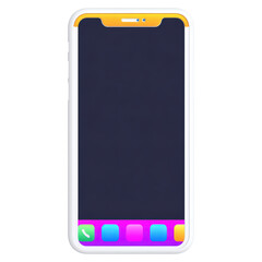 Poster - Modern Smartphone with Blank Screen Suitable for App Display and Mockup, isolated on transparent background.