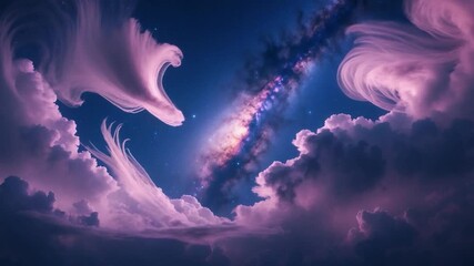 Wall Mural - clouds in motion surrounding the milky way