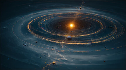 Wall Mural - Abstract Depiction of a Solar System or Planetary Nebula