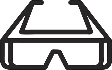 Fototapete - Simple black line art icon representing safety goggles or protective eyewear