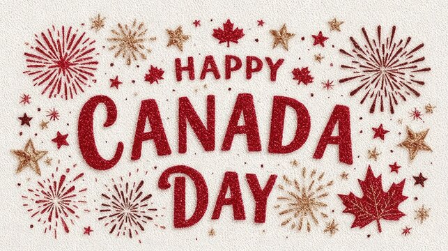 Happy canada day glitter sparkler design