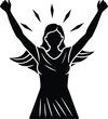 © Shahar - Silhouette of Woman Celebrating Victory